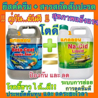 BetaCoat ยีสต์ครีมเคลือบอาหาร 1 gallon คู่ + Nacid  สารสกัดสับปะรดเข้มข้น 1 gallon