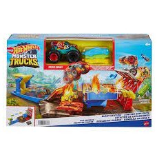 Hot Wheels Monster Trucks ชุดรางสถานีระเบิด [HFB12+FYJ44 ] รุ่น BD075