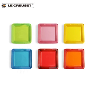 Le Creuset สโตนแวร์พอร์ซเลนจานสี่เหลี่ยม 21 ซม. ครัวเรือน Western Dumpling Plate