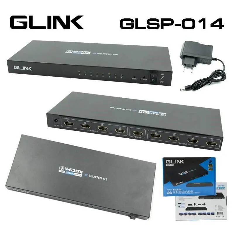 GLSP-014 GLINK 4K HDMI SPLITTER GLINK 1:8 PORT