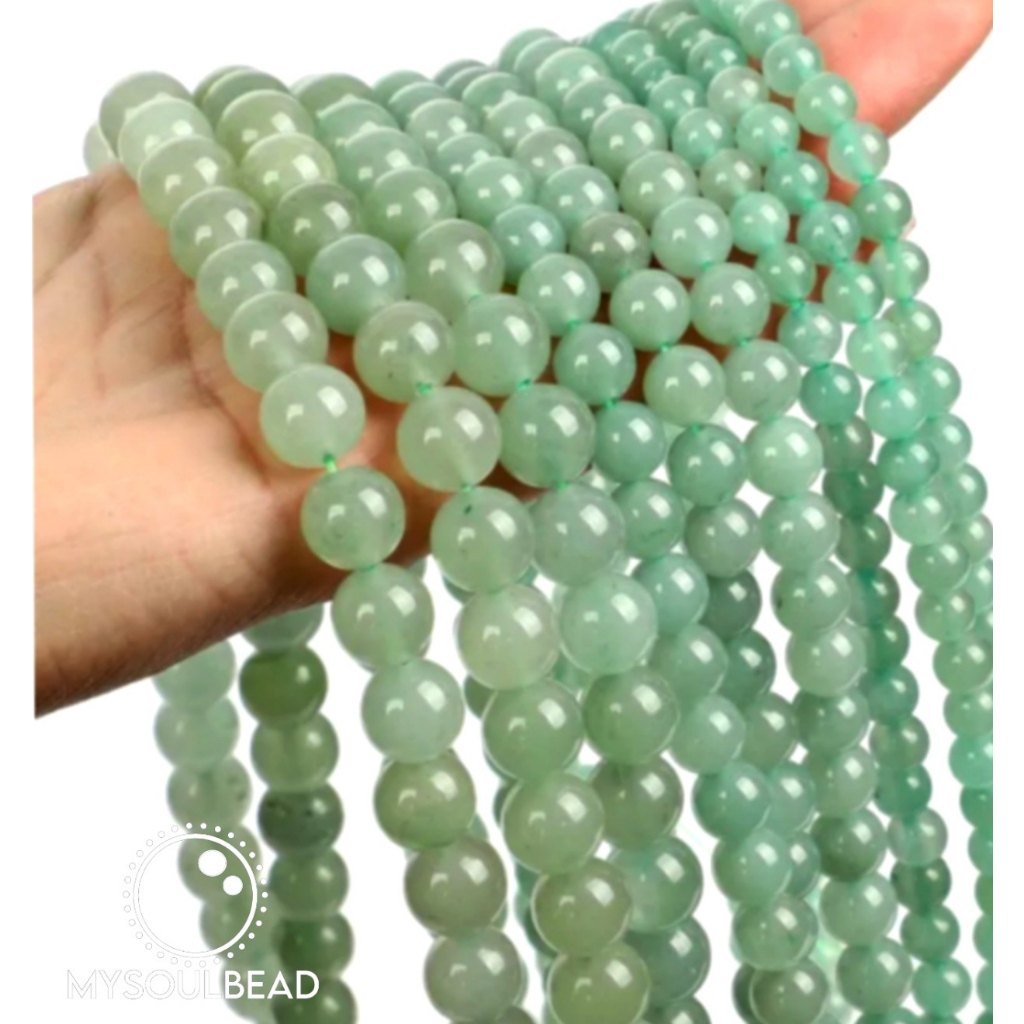 กรีนอเวนเจอรีน หินนำโชคแท้ 4 / 6 / 8 / 10 / 12 มิล หินเส้นยาว หินแบ่งขาย หินราคาส่ง หินขายส่งราคาถูก หินมงคล