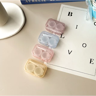 พร้อมส่ง ตลับคอนแทคเลนส์​​ สีพาสเทลมินิขนาดเล็ก (ปากคีบและตัวจุ๊บ)​