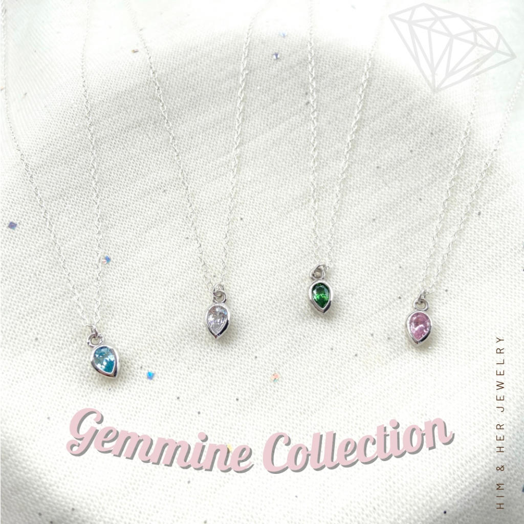Gemmine Collection สร้อยเงินแท้ 925 พลอยcz swit💎