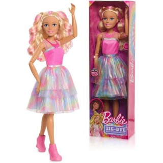 Barbie Tie Dye Style Best Fashion Friend 28-Inch Life Size Doll, 70cm Blonde Hair, Kids Toys ตุ๊กตาบาร์บี้