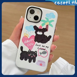 คูปองเคลม🎀เคสไอโ case for iphone 11 12 ภาพวาดสีน้ำมันนามธรรมแมว เคส 14 13 12 11 pro max เคสโทรศัพท์มือถือกันกระแทก