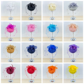 กิ๊บหมวกผู้ดีอังกฤษขนนกตาข่ายดอกไม้#หมวกกีฬาสี#หมวกงานเกษียณ…