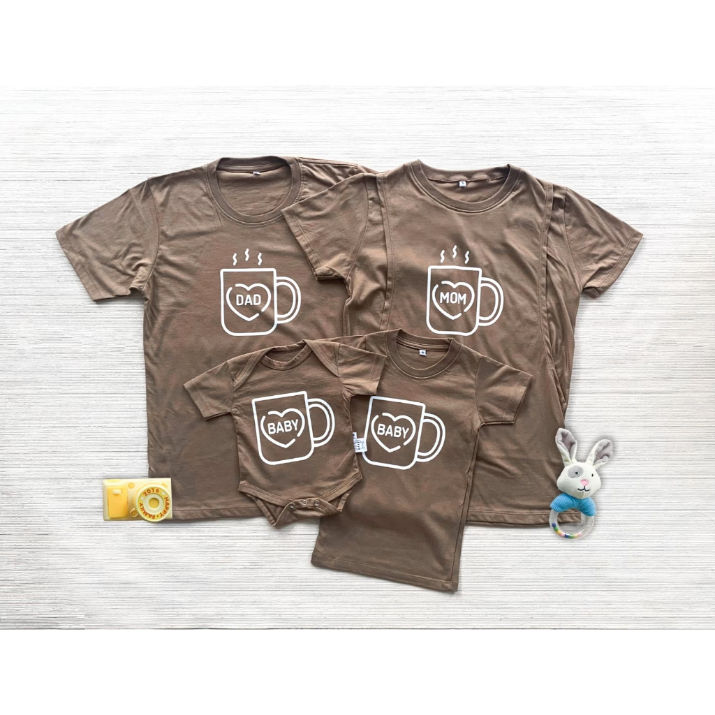 ❣️เสื้อครอบครัว❣️ HMF09 ผ้าคอตตอนแท้สกรีนลาย ผ้าใส่สบาย ไม่ร้อน