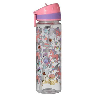 Smiggle Plastic Drink Bottle 650ML ขวดน้ำสมิกเกอร์ ลาย pink-gold ม้า พร้อมส่งในไทย