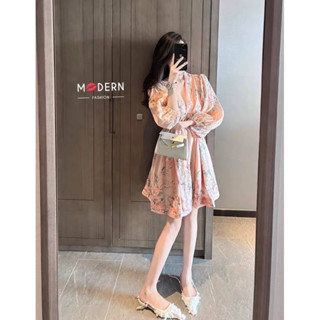 มินิเดรสกระโปรง พิมลายทูโทน น่ารักมุ้งมิ้ง S-XL