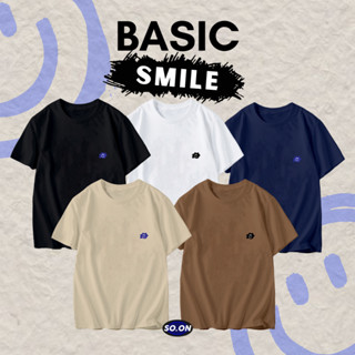 So on เสื้อยืด Basic ทรง Oversize รุ่น Smile (ใส่โค้ด WYLUNJ ลดทันที 45.- )