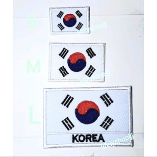 ธงชาติเกาหลี 🇹🇭 สินค้าไทย งานตรงปก 📛 สินค้าพร้อมส่ง อาร์มธงชาติKorea ตัวรีดติดเสื้อ Iron patchไ