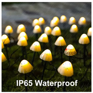 JX-เห็ด 20LED Warm white Solar light 8 โหมด 5m โคมไฟพลังงานแสงอาทิตย์สำหรับตกแต่ง