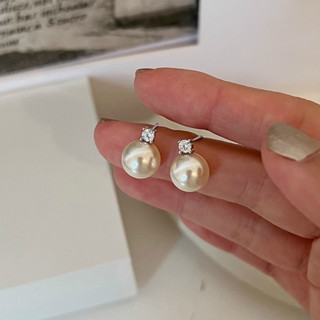 crystal dot pearl - morning.earrings