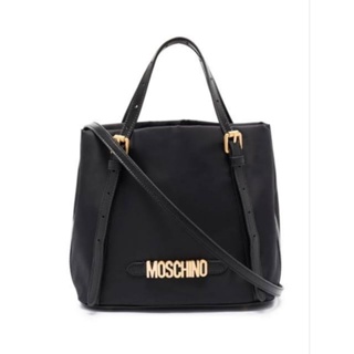 M o s c h i n o Logo Plaque Shoulder Bag กระเป๋า #outlet#แท้