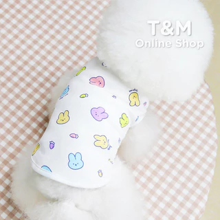 เสื้อยืดสัตว์เลี้ยง เสื้อสัตว์เลี้ยง ผ้าCotton ลายกระต่าย ลายหมี ผ้ายืดใส่สบาย ใส่นอนแอร์ได้ ส่งจากไทย T-009