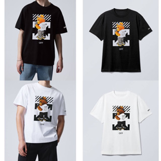 ขส2925 งานป้าย Off-white เสื้อยืดคอกลมแขนสั้น unisex ทรงผู้ชาย