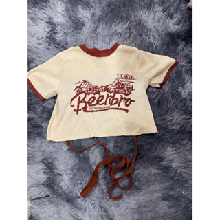 เสื้อครอปเว้าหลัง มีเชือกผูกหลัง