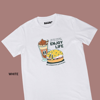 เสื้อยืดลาย เบอร์เกอร์ enjoy life|sherbet.teeshop