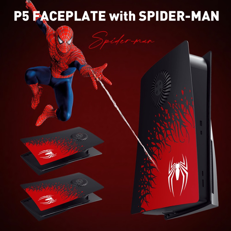 [พร้อมส่ง] กรอบนอก ฝาเครื่อง PS5 Cover ลาย Spiderman มีช่องระบายอากาศลดความร้อน