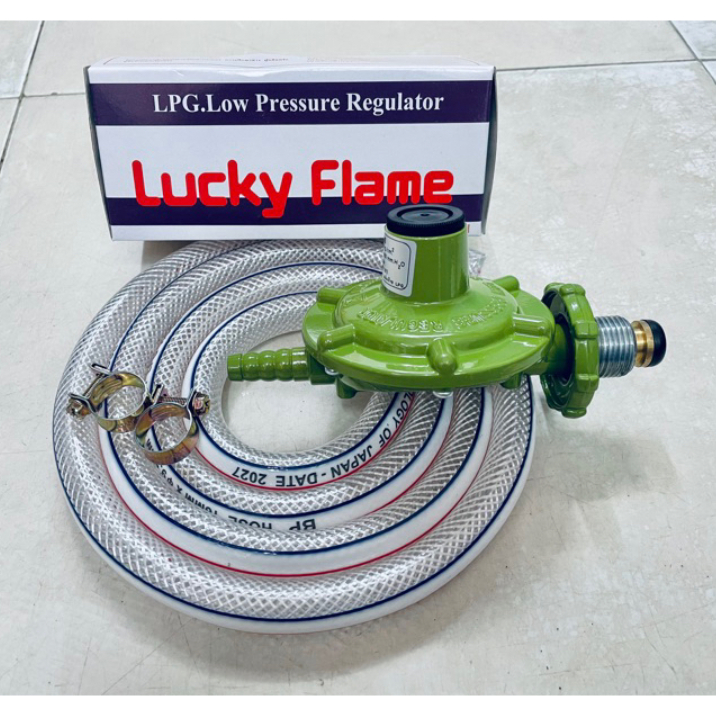 Kashiwa / Lucky flame หัวปรับแรงดันต่ำ+สายแก๊ส 1.5 ม.+กิ๊บล็อค หัวปรับ ...
