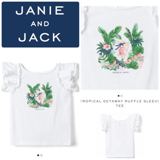 TROPICAL GETAWAY RUFFLE SLEEVE TEE เสื้อแขนระบาย janie and jack รุ่นนี้ผ้านิ่ม น่ารักมากก