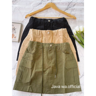 🔥Java wa shop🔥กระโปรงคาร์โก้แฟชั่น ผ้าเกาหลีเย็นสบาย  (สินค้าถ่ายจากงาน