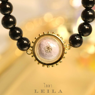 Leila Amulets ลูกอมอิ่มรับทรัพย์ รุ่นพิเศษ สีม่วง ห่วงข้าง (พร้อมกำไลหินฟรีตามรูป)