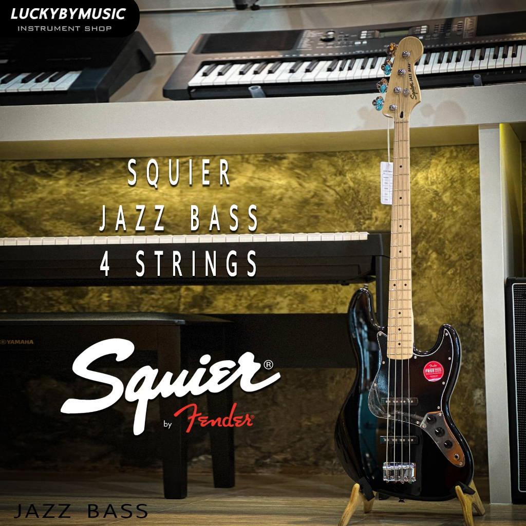 (พร้อมส่ง!) เบสไฟฟ้า Fender รุ่น Squier Affinity Jazz Bass กีตาร์เบส 4 สาย ทรง Jazz สีดำ*ประกันศูนย์ 1 ปี *