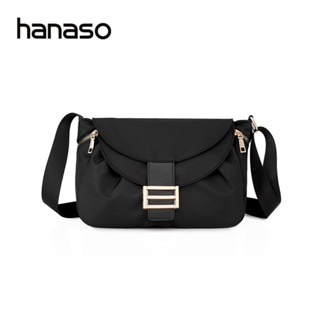 Hanaso กระเป๋าสะพายไหล่ ผ้าไนลอน กระเป๋าสะพายข้าง ปรับความยาวสายได้ กระเป๋าแฟชั่น มีหลายช่อง สไตล์เกาหลี กระเป๋าสะพาย