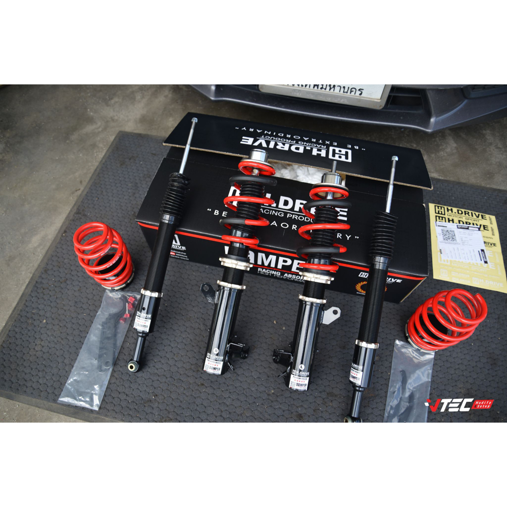 โช๊ค H-Drive S spec ของใหม่ ปรับได้ 30 ระดับ ตรงรุ่น JAZZ GE ,GK , City 1.0 , GM6