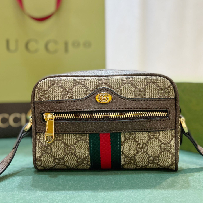shopeeถูกที่สุด💯ถุงของแท้ Gucci กระเป๋า OPHIDIA GG SUPREME MINI BAG
