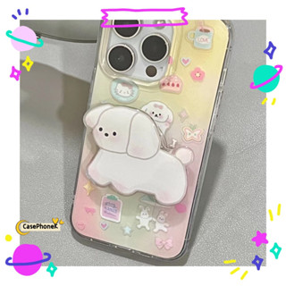 ✨จัดส่งภายใน 24 ชม✨เคสไอโฟน12 13 14 Pro For 11 ลูกสุนัข ความนิยม การ์ตูน แฟชั่น เรียบง่าย ฤดูร้อน การป้องกันการตก Case