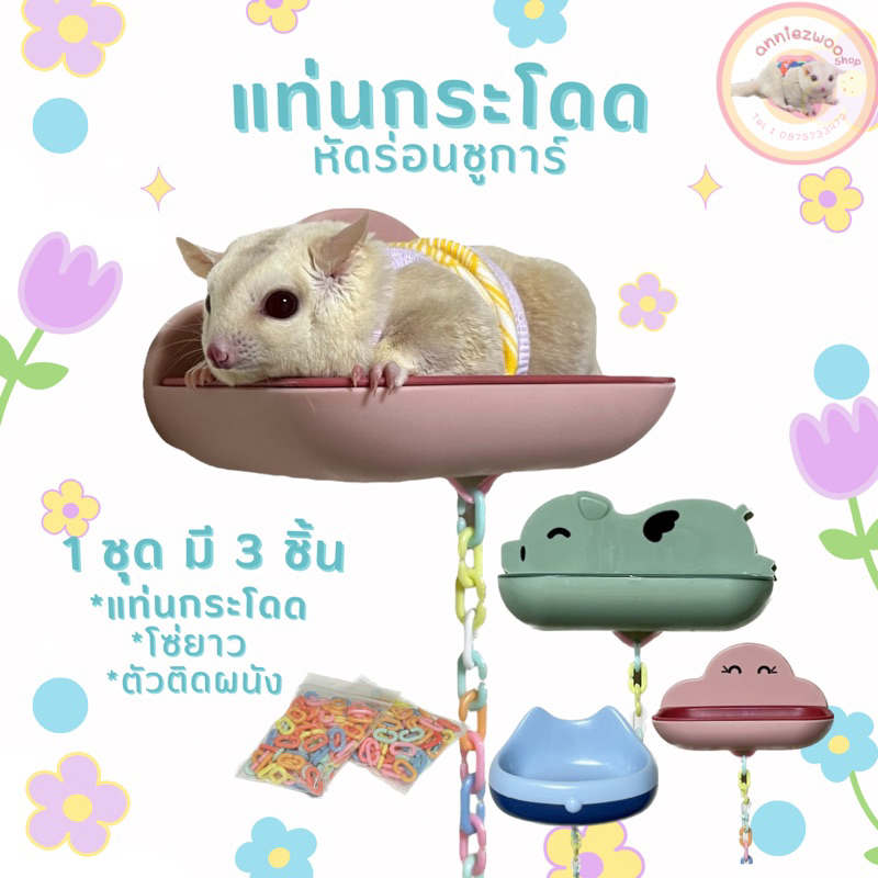 แท่นกระโดดชูการ์ แท่นหัดร่อนพร้อมโซ่ ของเล่นฝึกกระโดด ฝึกหัดบิน สำหรับชูการ์ไกรเดอร์ กระรอก