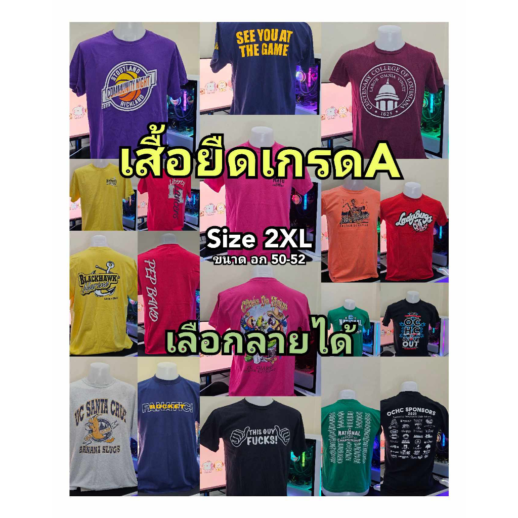 เสื้อยืดมือสองสภาพดี ไซส์ 2XL-4XL