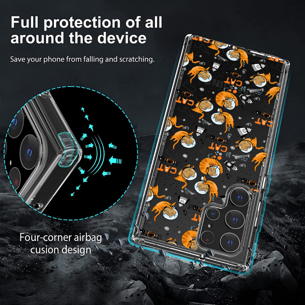 (แถมฟิล์ม) เคส FenixShield Crystal Hybrid [ CATINSPACE ] สำหรับ Samsung Galaxy S25 / S24 / S23 / S22 / Plus / Ultra / FE ราคา ถูกที่สุด ดีลบีเคเค แกลเลอรีภาพที่ 4