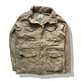 Old Navy Khaki Brown Hooded Military Jacket รอบอก 45”