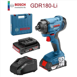 BOSCH ไขควงกระแทกไร้สาย รุ่น GDR180-LI การเจาะที่รวดเร็ว ทรงพลังและทนทาน ช่วยให้งานเสร็จเร็วยิ่งขึ้น รับปรกัน