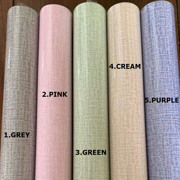 (ส่งทันที) Wall Kip วอลเปเปอร์ ลายผ้าลินิน ติดผนัง สติ๊กเกอร์ มีกาวในตัว ติดเองได้ ราคา ถูกที่สุด ดีลบีเคเค แกลเลอรีภาพที่ 2