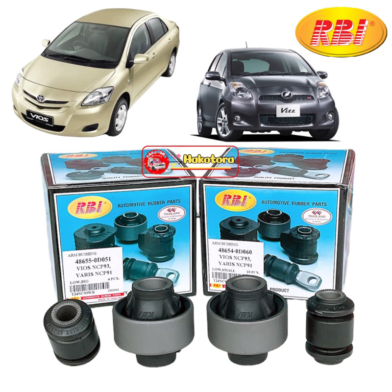 HAKO บูชปีกนก RBI TOYOTA Vios NCP93 เจน2  ปี07-13 Yaris NCP91 ปี06-12 / 48654-0D060 / 48655-0