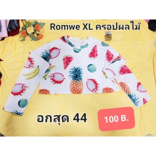 Romwe XL เสื้อครอปผลไม้ เสื้อแฟชั่นน่ารักๆ /มือ 2