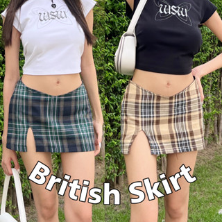 British Skirt  บริติช เสกิร์ต กระโปรงผ่าหน้าเอวต่ำ