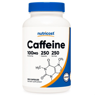 คาเฟอีน Nutricost Caffeine Pills 100mg Per Serving, 250 Capsules