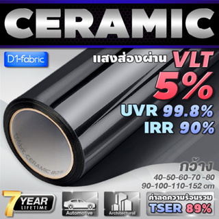 ฟิล์มกรองแสง ฟิล์มกรองแสงรถยนต์ ฟิล์มอาคาร VLT5% ฟิล์มเซรามิค Nano Ceramic Window Film (ราคาต่อเมตร) ส่งไว