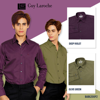 Guy Laroche เสื้อเชิ้ต(โมดาล์ว)สีพื้น ปักโลโก้  (BAB6200P2)