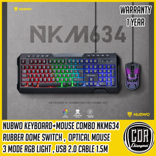 คีย์บอร์ดและเมาส์ NUBWO รุ่น NKM634 Keyboard &amp; Mouse Wired Combo Set ไฟ RGB [รับประกันศูนย์ 1 ปี]