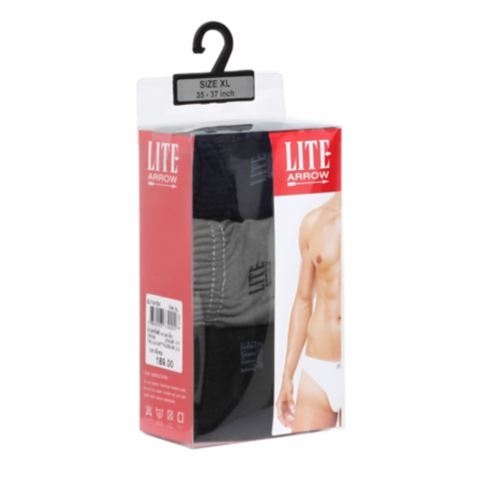 ARROW LITE กางเกงใน รูปแบบ BIKINI ขอบหุ้มยาง คละสี ดำ+เทา+กรมท่า