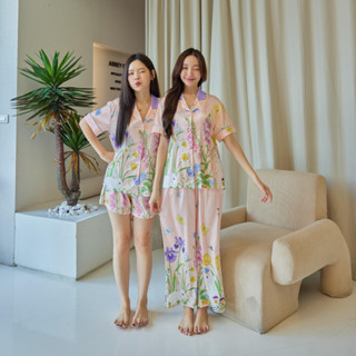 ชุดนอน Muslin pajamas [ โค้ด MUSSEP130 ลด 130 ฿]Silk Satin ( รุ่นN1214,T1214 )