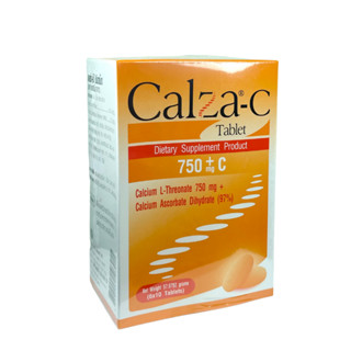 แคลซ่า ซี CalZa C Tablet  แคลเซียม แอล- ทรีโอเนต 750 mg. + Calcium Ascorbate 30 mg. 60 เม็ด (แผงละ 10 เม็ด 6 แผง)