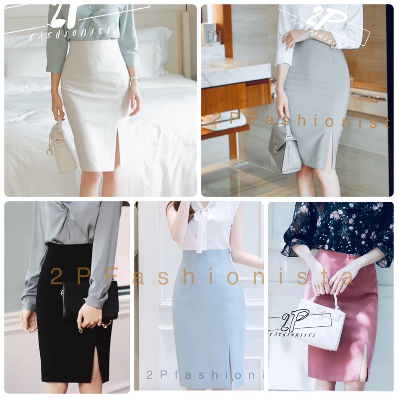 กระโปรงผ่าหน้า Chic Style ✅พร้อมส่ง