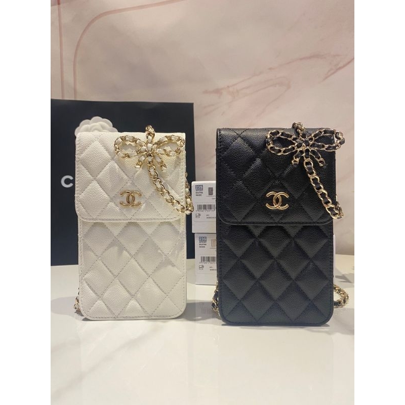 Chanel phone bag with bow chain 23SS